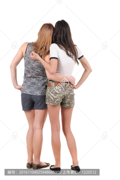 兩個美麗的年輕女子洛杉磯后觀。
