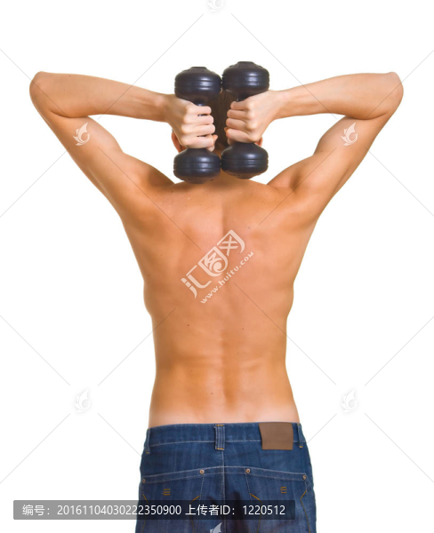 男子用啞鈴
