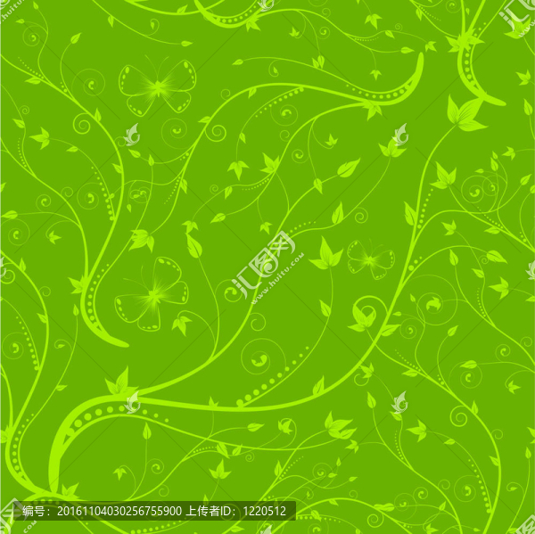 綠色無(wú)縫花卉圖案