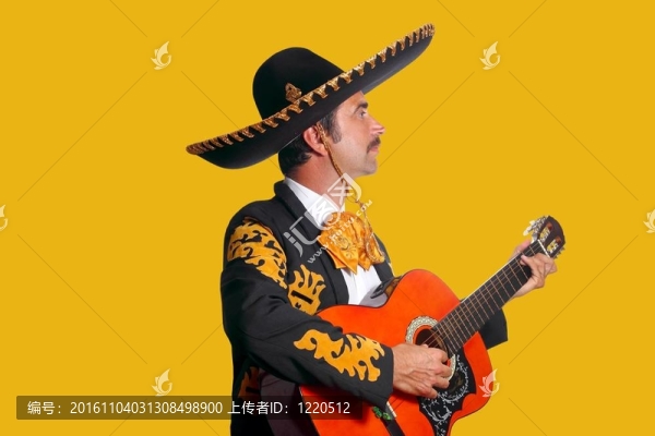 Charro,Mariachi彈吉他黃