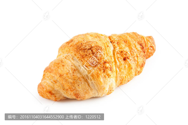 早餐的概念牛角包白色隔離