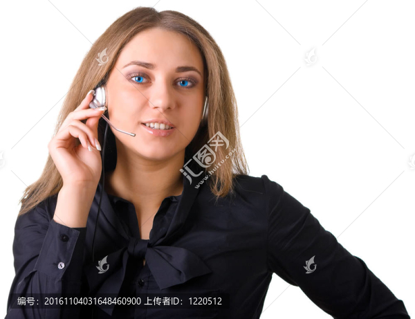 戴耳機(jī)的年輕女子