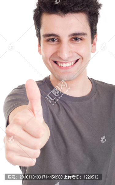 豎起大拇指的男人