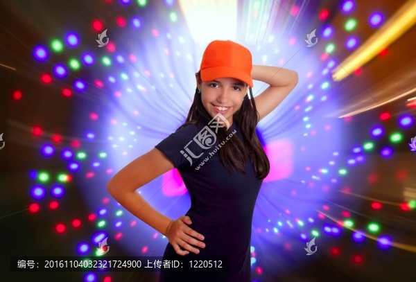 美麗拉丁拉丁美洲少女橙色帽冒充