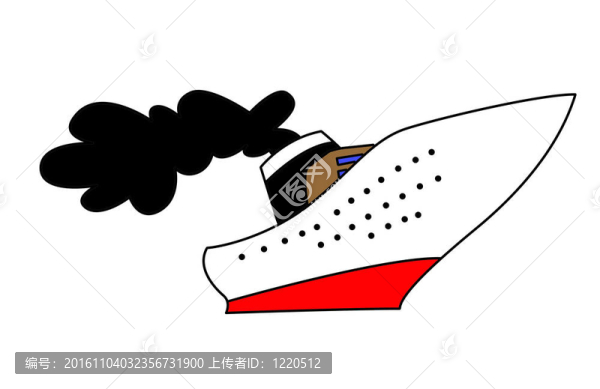 輪船在白色背景