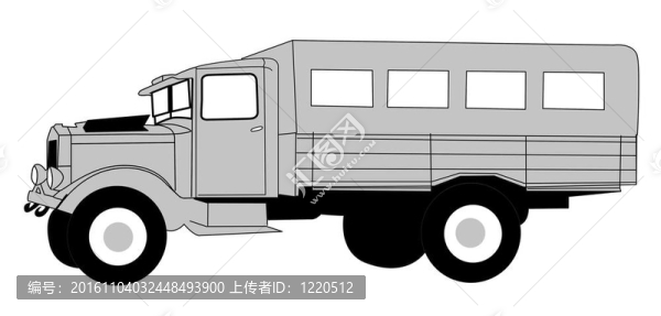 白色背景上的復(fù)古卡車