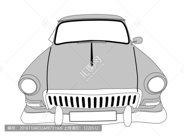 白色背景上的復(fù)古車
