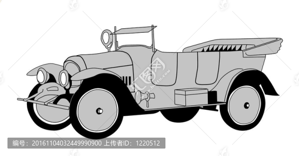 白色背景上的復(fù)古車