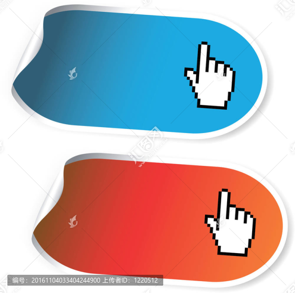 帶有手光標(biāo)的貼紙