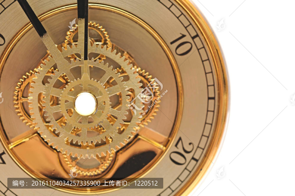 特寫金時鐘的齒輪