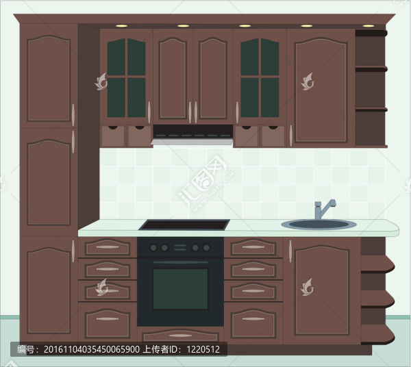 廚房家具。室內(nèi)