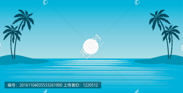 熱帶海灘棕櫚樹