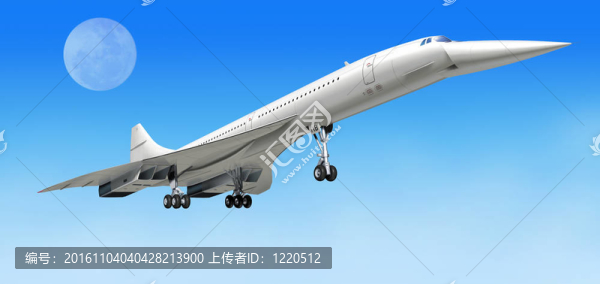 協(xié)和式超音速飛機(jī)在起飛；或藍(lán)；