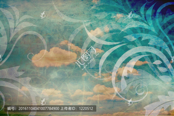 復(fù)古的背景與天空和花香