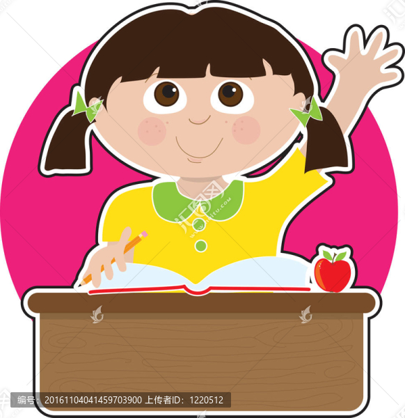 在學校的小女孩