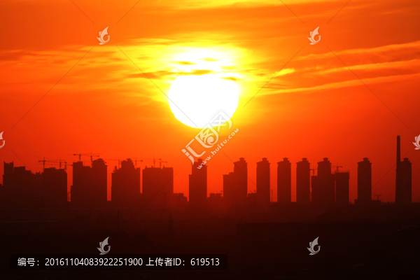 都市夕陽晚霞,沈陽