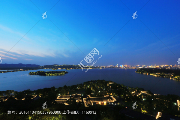 夜西湖全景