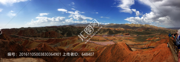 丹霞,山巒,地貌,全景,大圖