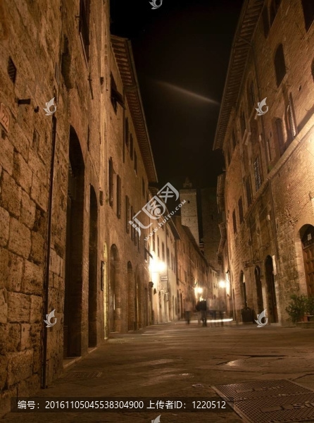 圣吉米亞諾托斯卡納意大利夜景
