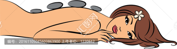 女孩在她的水療會議。
