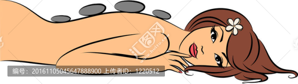 女孩在她的水療會議。