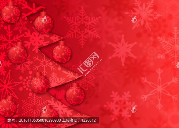 帶有裝飾圖案和雪花圖案的圣誕樹(shù)