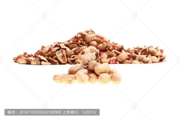 白色背景上分離的花生