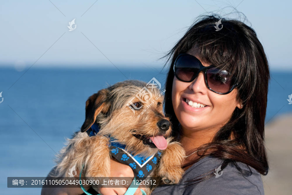 女人和她的Borkie,Dog