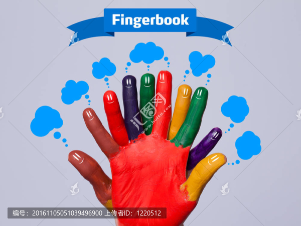多姿多彩的幸福指表情與fingerbook標(biāo)志