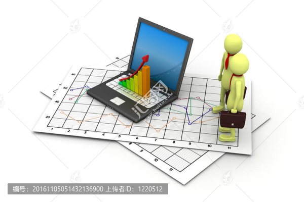 業(yè)務(wù)圖形和筆記本電腦