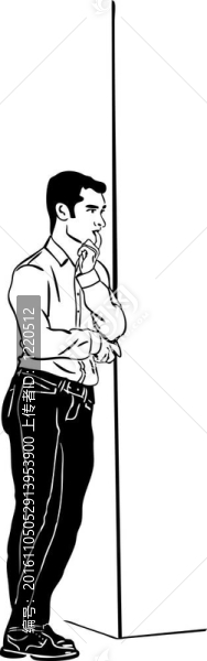 一個從角落里望出去的家伙的素描