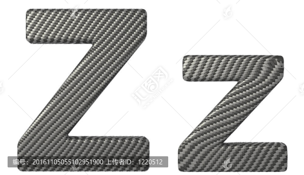 碳纖維字體Z小寫和大寫字母