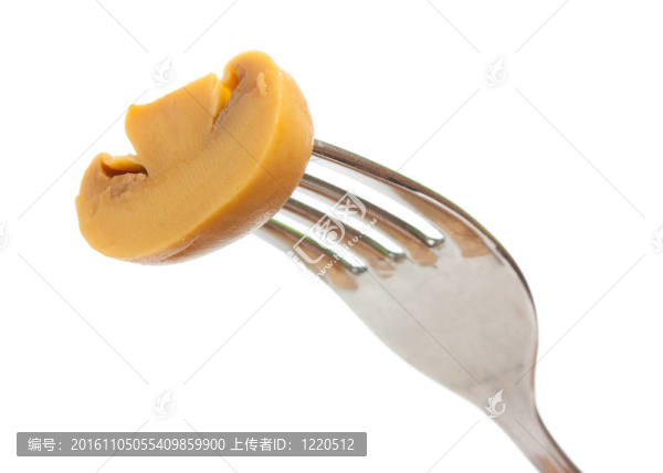 叉子上的蘑菇