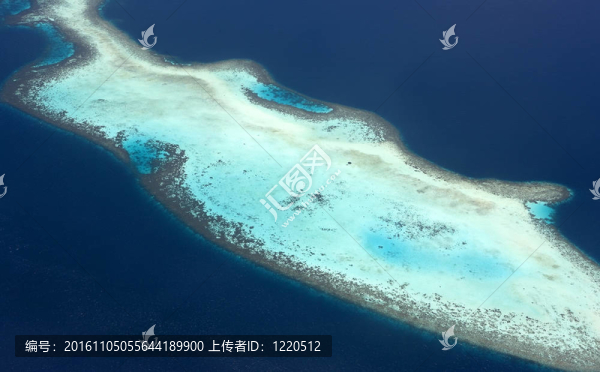 珊瑚礁的空中觀。