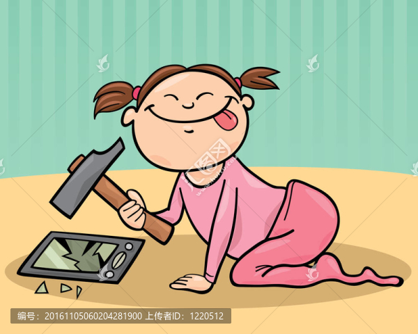 女嬰破壞智能手機