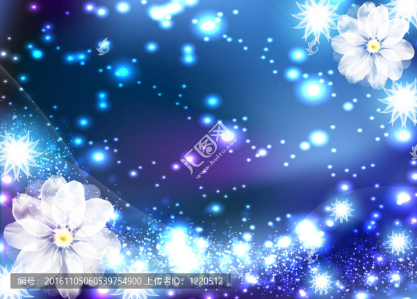 淡藍色背景花