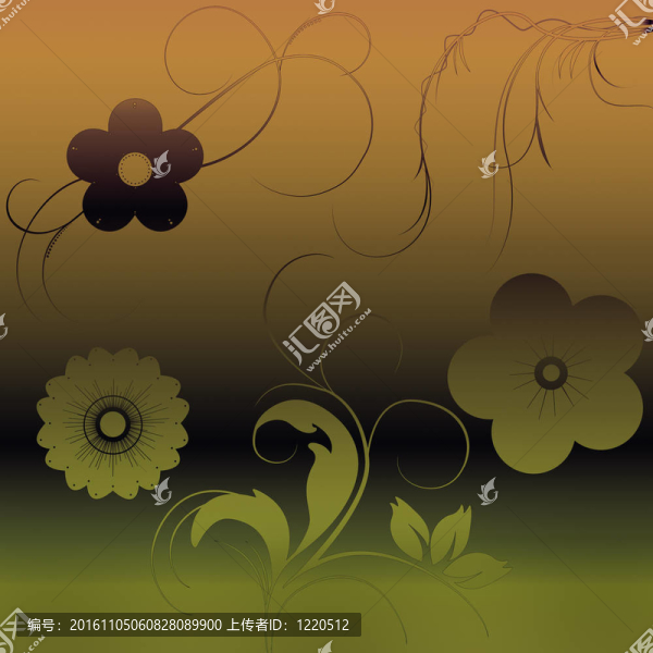 美麗的插圖花卉背景設(shè)計與梯度