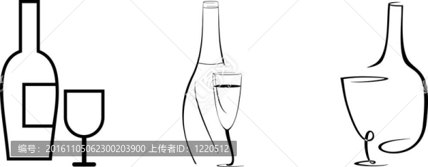 酒瓶和玻璃