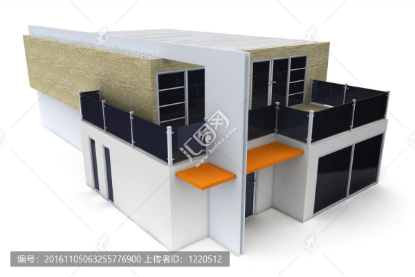 白色3D房子