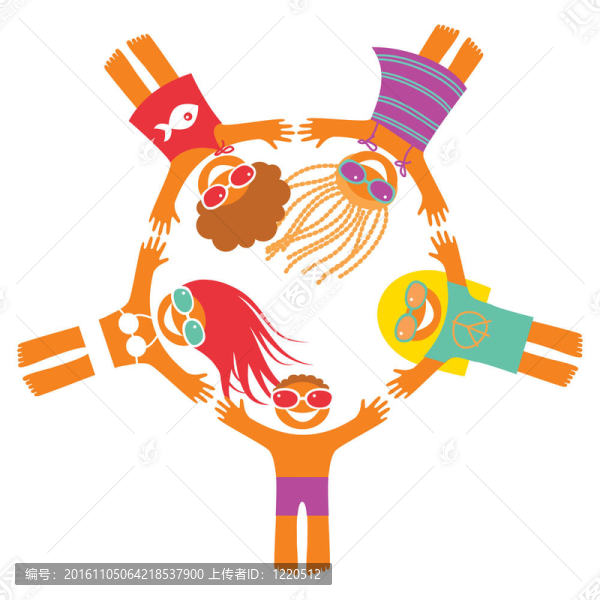 夏日快樂的人們海灘