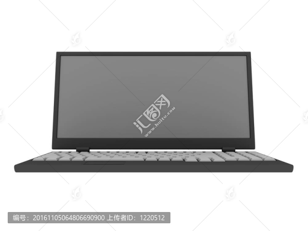 筆記本電腦孤立在白色；剪輯路徑包括