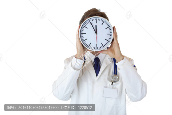 強(qiáng)調(diào)醫(yī)生與時(shí)鐘前面的臉作為時(shí)間壓力的跡象
