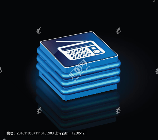 三維光滑無線電圖標(biāo)