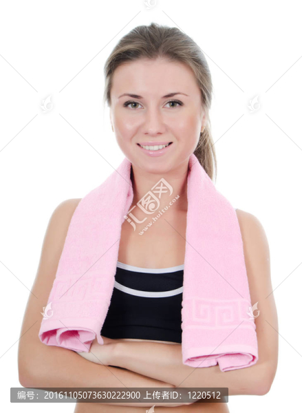 女孩用毛巾肖像