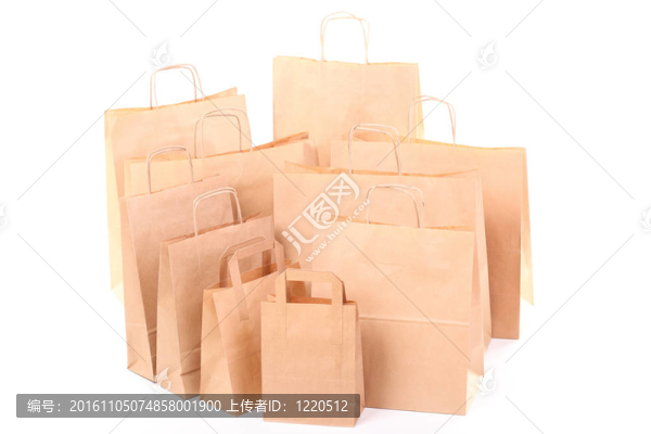 購(gòu)物棕色禮品袋隔離