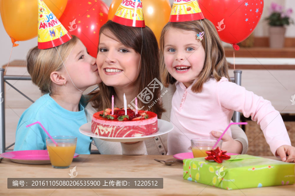 媽媽和孩子們生日蛋糕