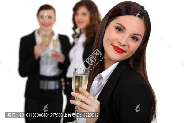 商業(yè)女性喝香檳