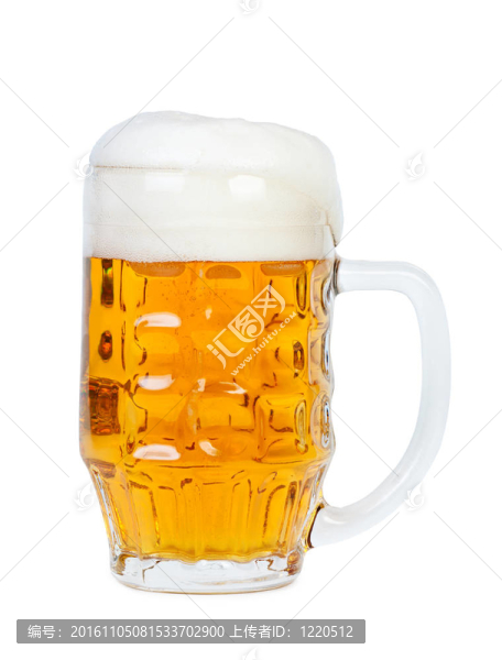 帶把手的啤酒杯。