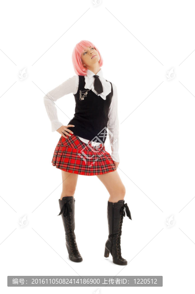 粉紅色頭發(fā)的可愛女生