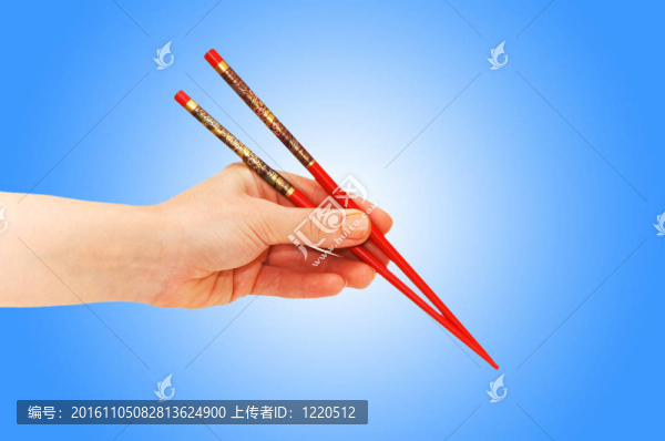手上拿著choipsticks梯度